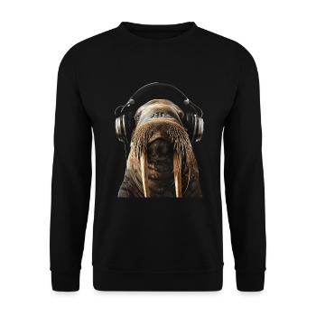 Walross - Unisex Pullover - Schwarz - Vorne - Alina (178cm) & Michal (187cm)