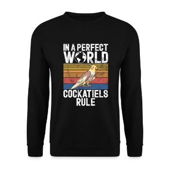 Cockatiel Gifts - Unisex Pullover - Schwarz - Vorne - Alina (178cm) & Michal (187cm)