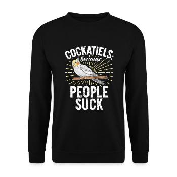 Cockatiel Gifts - Unisex Pullover - Schwarz - Vorne - Alina (178cm) & Michal (187cm)