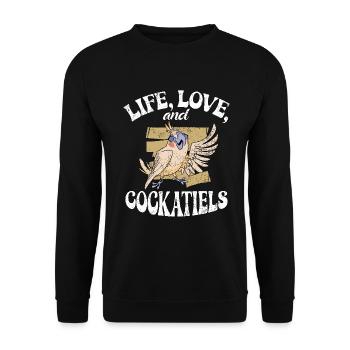 Cockatiel Gifts - Unisex Pullover - Schwarz - Vorne - Alina (178cm) & Michal (187cm)