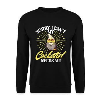 Cockatiel Gifts - Unisex Pullover - Schwarz - Vorne - Alina (178cm) & Michal (187cm)