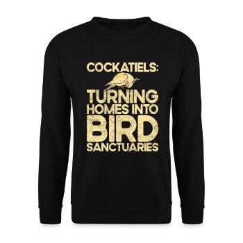 Cockatiel Gifts - Unisex Pullover - Schwarz - Vorne - Alina (178cm) & Michal (187cm)