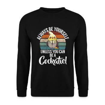 Cockatiel Gifts - Unisex Pullover - Schwarz - Vorne - Alina (178cm) & Michal (187cm)