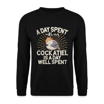 Cockatiel Gifts - Unisex Pullover - Schwarz - Vorne - Alina (178cm) & Michal (187cm)