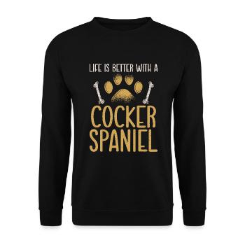 Cocker Spaniel Gifts - Unisex Pullover - Schwarz - Vorne - Alina (178cm) & Michal (187cm)