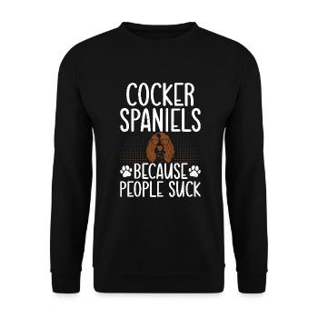 Cocker Spaniel Gifts - Unisex Pullover - Schwarz - Vorne - Alina (178cm) & Michal (187cm)