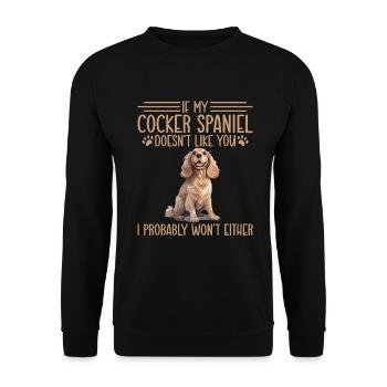 Cadeaux Cocker Spaniel - Sweat-shirt Unisexe - noir - Devant - Alina (178cm) & Michal (187cm)