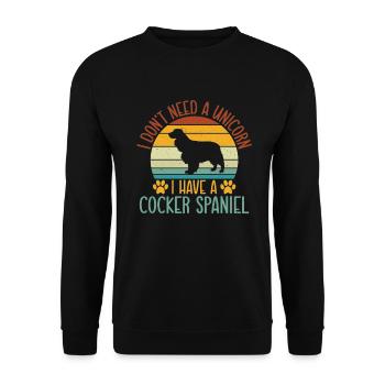 Cocker Spaniel Gifts - Unisex Sweatshirt - black - Front - Alina (178cm) & Michal (187cm)