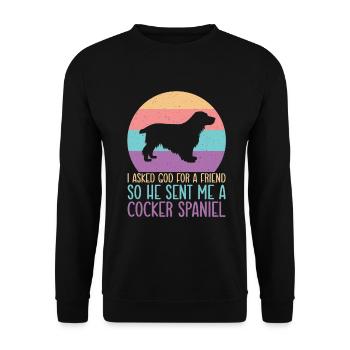 Cadeaux Cocker Spaniel - Sweat-shirt Unisexe - noir - Devant - Alina (178cm) & Michal (187cm)