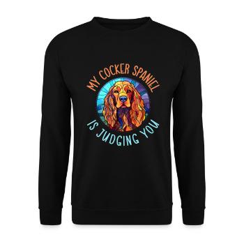 Cocker Spaniel Gifts - Unisex Pullover - Schwarz - Vorne - Alina (178cm) & Michal (187cm)