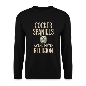 Cocker Spaniel Gifts - Unisex Sweatshirt - black - Front - Alina (178cm) & Michal (187cm)
