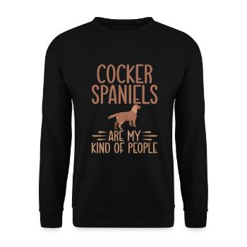 Cocker Spaniel Gifts - Unisex Sweatshirt - black - Front - Alina (178cm) & Michal (187cm)