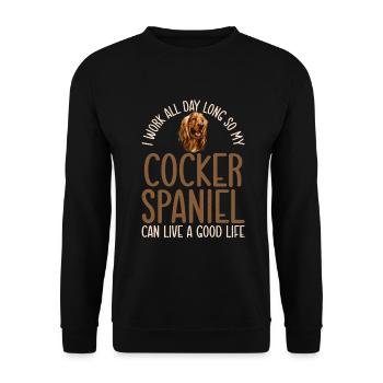 Cocker Spaniel Gifts - Unisex Pullover - Schwarz - Vorne - Alina (178cm) & Michal (187cm)