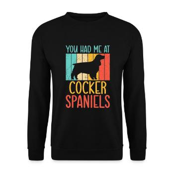 Cocker Spaniel Gifts - Unisex Pullover - Schwarz - Vorne - Alina (178cm) & Michal (187cm)