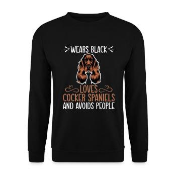 Cadeaux Cocker Spaniel - Sweat-shirt Unisexe - noir - Devant - Alina (178cm) & Michal (187cm)