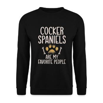 Cocker Spaniel Gifts - Unisex Pullover - Schwarz - Vorne - Alina (178cm) & Michal (187cm)