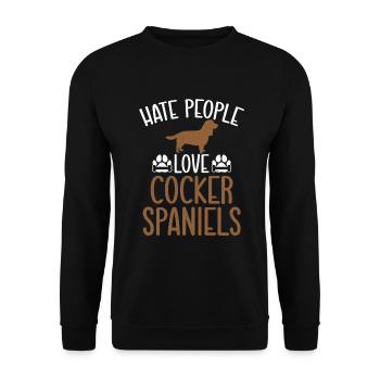 Cocker Spaniel Gifts - Unisex Pullover - Schwarz - Vorne - Alina (178cm) & Michal (187cm)