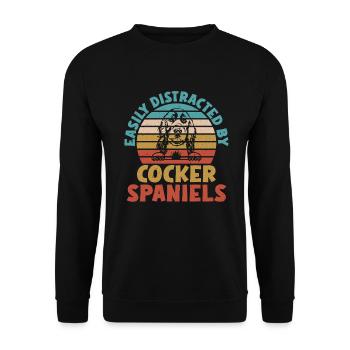Cocker Spaniel Gifts - Unisex Pullover - Schwarz - Vorne - Alina (178cm) & Michal (187cm)