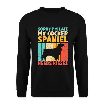 Cocker Spaniel Gifts - Unisex Pullover - Schwarz - Vorne - Alina (178cm) & Michal (187cm)