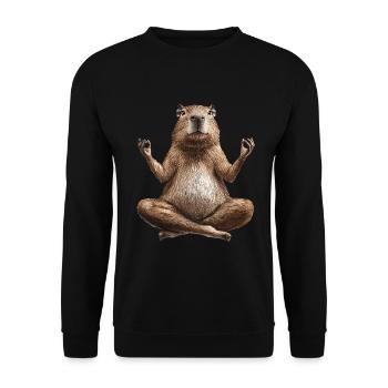 Wasserschwein - Unisex Pullover - Schwarz - Vorne - Alina (178cm) & Michal (187cm)