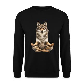 Wolf - Unisex Pullover - Schwarz - Vorne - Alina (178cm) & Michal (187cm)