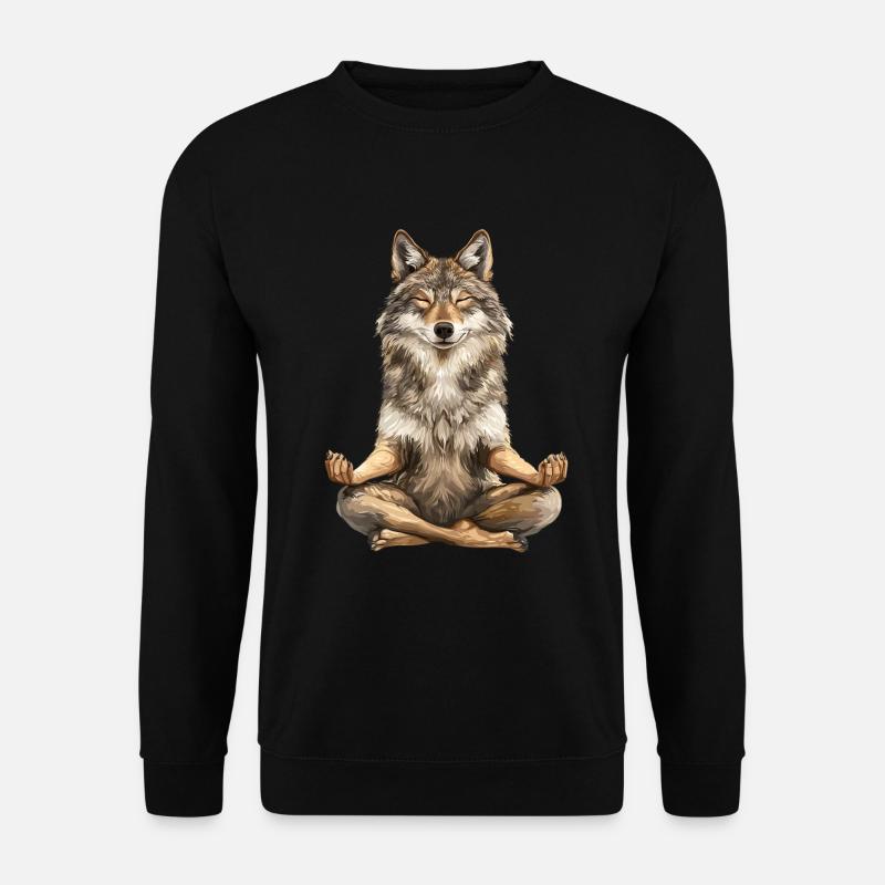 Wolf - Unisex Pullover - Schwarz