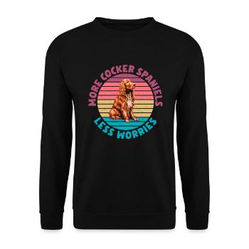 Cocker Spaniel Gifts - Unisex Pullover - Schwarz - Vorne - Alina (178cm) & Michal (187cm)