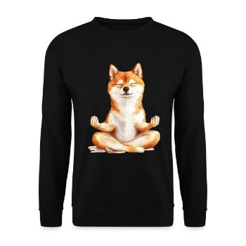 Shiba Inu - Unisex Pullover - Schwarz - Vorne - Alina (178cm) & Michal (187cm)