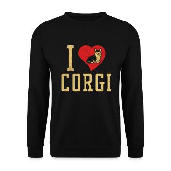 Corgi Gifts for Corgi Lovers - Unisex Sweatshirt - black - Front - Alina (178cm) & Michal (187cm)