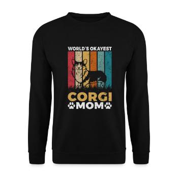Corgi Gifts for Corgi Lovers - Unisex Sweatshirt - black - Front - Alina (178cm) & Michal (187cm)