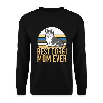 Corgi Gifts for Corgi Lovers - Unisex Sweatshirt - black - Front - Alina (178cm) & Michal (187cm)