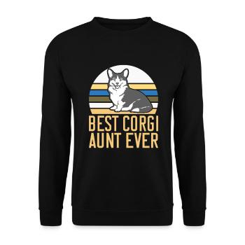 Cadeaux de corgi pour les amateurs de corgi - Sweat-shirt Unisexe - noir - Devant - Alina (178cm) & Michal (187cm)