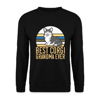 Corgi Gifts for Corgi Lovers - Unisex Sweatshirt - black - Front - Alina (178cm) & Michal (187cm)