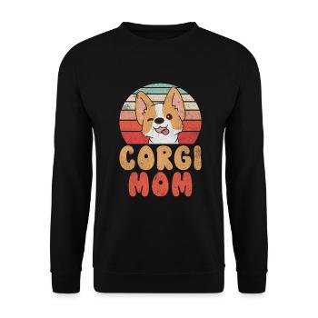 Corgi Gifts for Corgi Lovers - Unisex Sweatshirt - black - Front - Alina (178cm) & Michal (187cm)