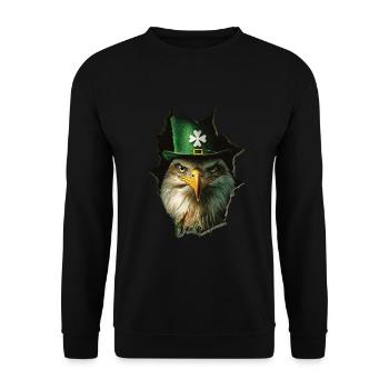 St. Patrick Adler - Unisex Pullover - Schwarz - Vorne - Alina (178cm) & Michal (187cm)