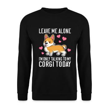 Corgi Gifts for Corgi Lovers - Unisex Sweatshirt - black - Front - Alina (178cm) & Michal (187cm)