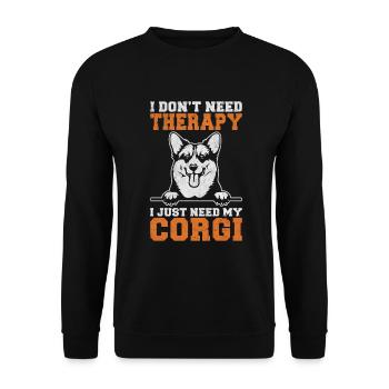 Corgi Gifts for Corgi Lovers - Unisex Sweatshirt - black - Front - Alina (178cm) & Michal (187cm)