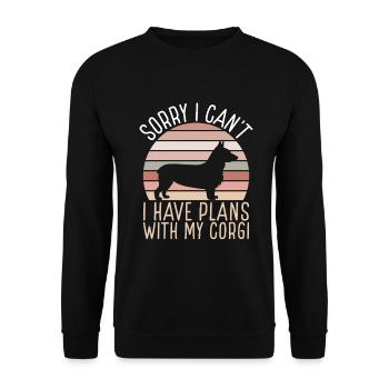 Corgi Gifts for Corgi Lovers - Unisex Sweatshirt - black - Front - Alina (178cm) & Michal (187cm)