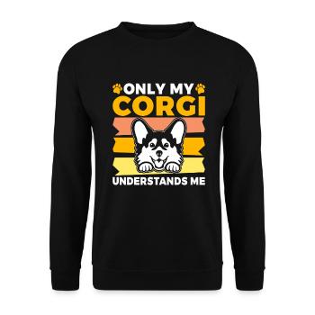 Corgi Gifts for Corgi Lovers - Unisex Sweatshirt - black - Front - Alina (178cm) & Michal (187cm)