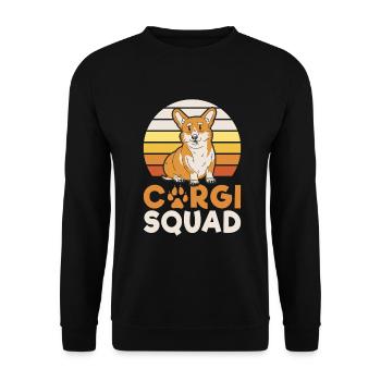 Corgi Gifts for Corgi Lovers - Unisex Sweatshirt - black - Front - Alina (178cm) & Michal (187cm)