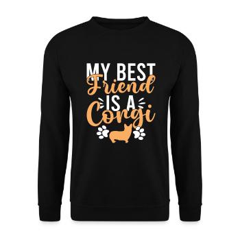 Corgi Gifts for Corgi Lovers - Unisex Sweatshirt - black - Front - Alina (178cm) & Michal (187cm)