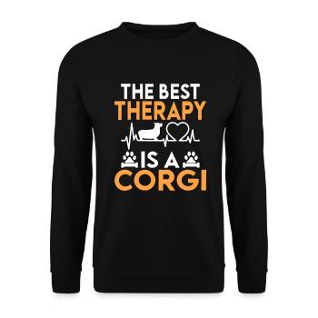 Corgi Gifts for Corgi Lovers - Unisex Sweatshirt - black - Front - Alina (178cm) & Michal (187cm)