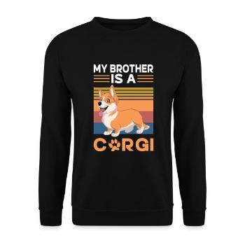 Corgi Gifts for Corgi Lovers - Unisex Sweatshirt - black - Front - Alina (178cm) & Michal (187cm)