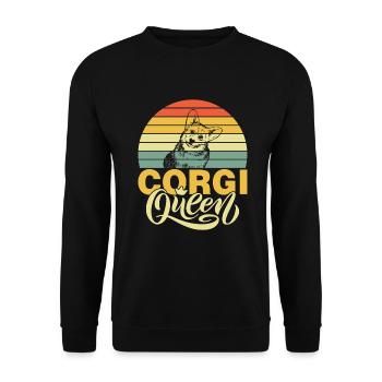Cadeaux de corgi pour les amateurs de corgi - Sweat-shirt Unisexe - noir - Devant - Alina (178cm) & Michal (187cm)