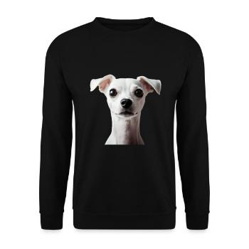 Italienischer Windspielhund - Unisex Pullover - Schwarz - Vorne - Alina (178cm) & Michal (187cm)