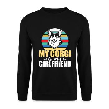 Corgi Gifts for Corgi Lovers - Unisex Sweatshirt - black - Front - Alina (178cm) & Michal (187cm)
