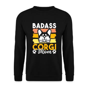 Cadeaux de corgi pour les amateurs de corgi - Sweat-shirt Unisexe - noir - Devant - Alina (178cm) & Michal (187cm)