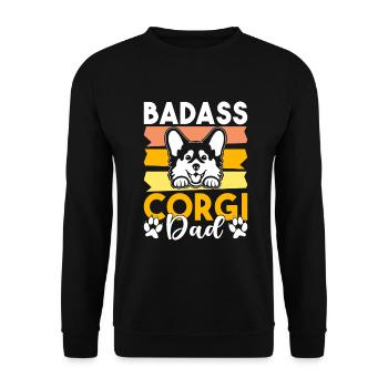 Corgi Gifts for Corgi Lovers - Unisex Sweatshirt - black - Front - Alina (178cm) & Michal (187cm)