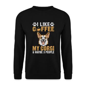 Cadeaux de corgi pour les amateurs de corgi - Sweat-shirt Unisexe - noir - Devant - Alina (178cm) & Michal (187cm)