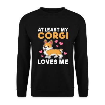 Corgi Gifts for Corgi Lovers - Unisex Sweatshirt - black - Front - Alina (178cm) & Michal (187cm)